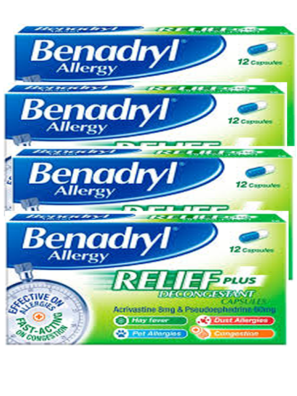 BENADRYL ALLERGY RELIEF CAPSX12